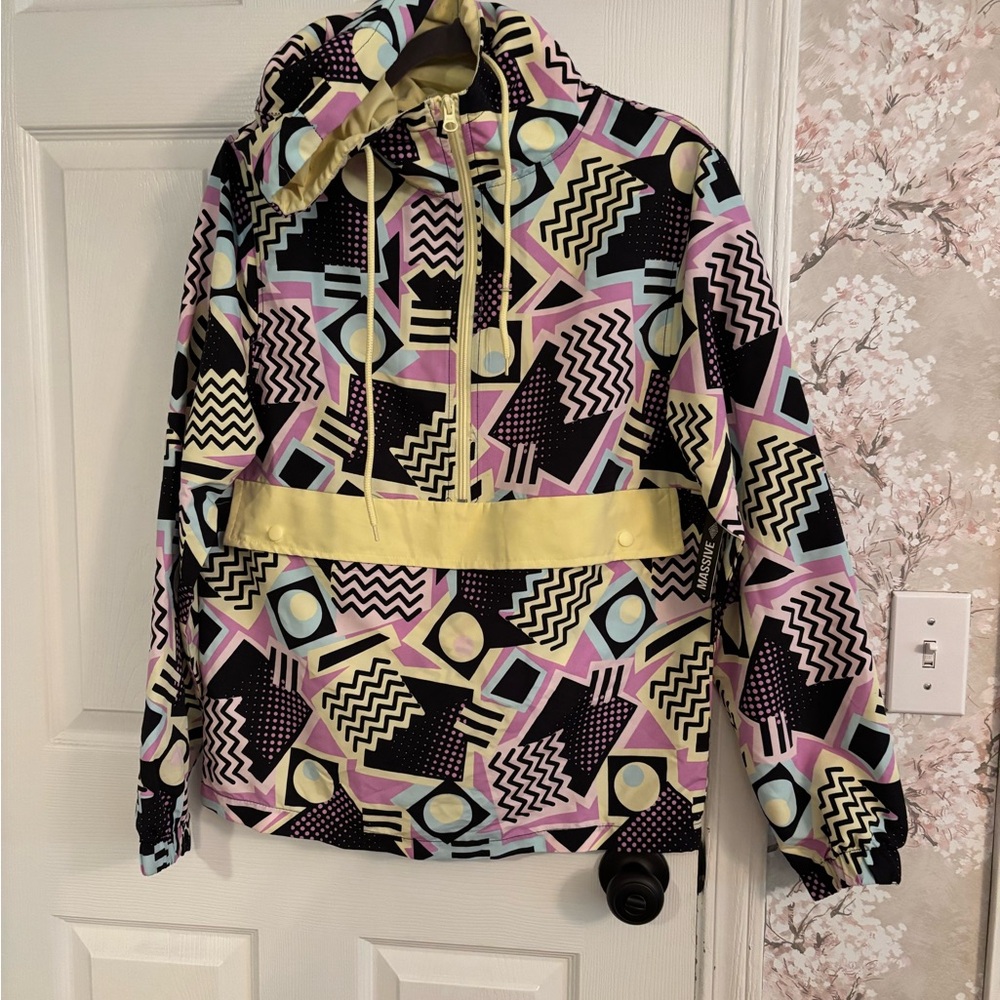Super retro windbreaker, pullover, new with tags small hooded Jacket